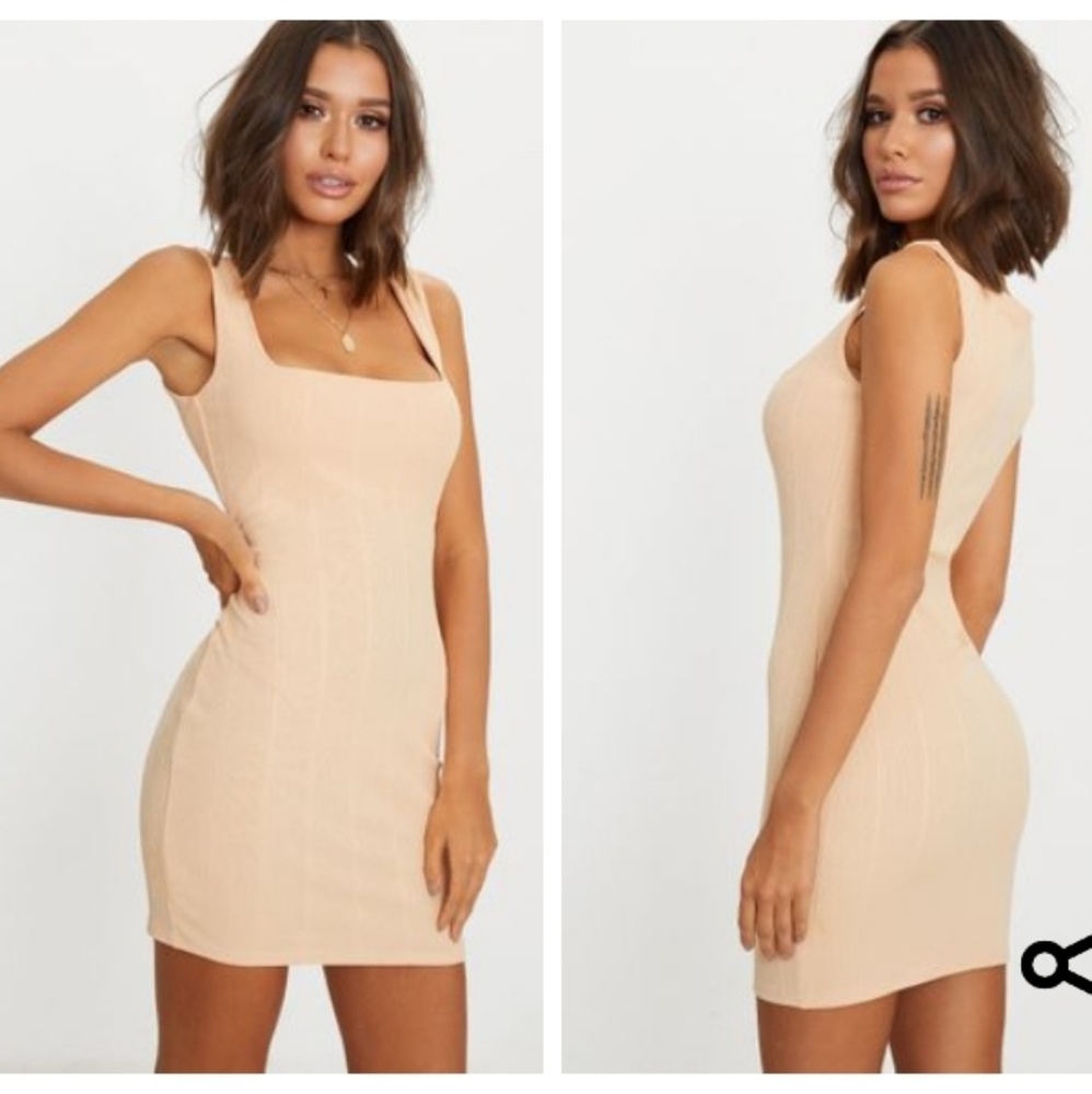 Nude Bodycon Mini Dress